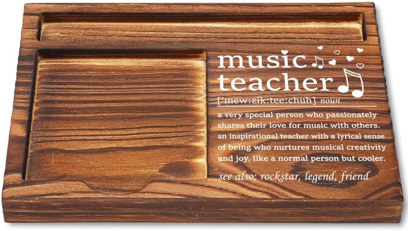 CWGOTC Music Teacher Gifts, Funny Appreciation Desk Decor for Music Educators, Gift Idea for Choir, Piano, Band Instructors, Wooden Sticky Note Holder Office Decor YCB145 - Image 1